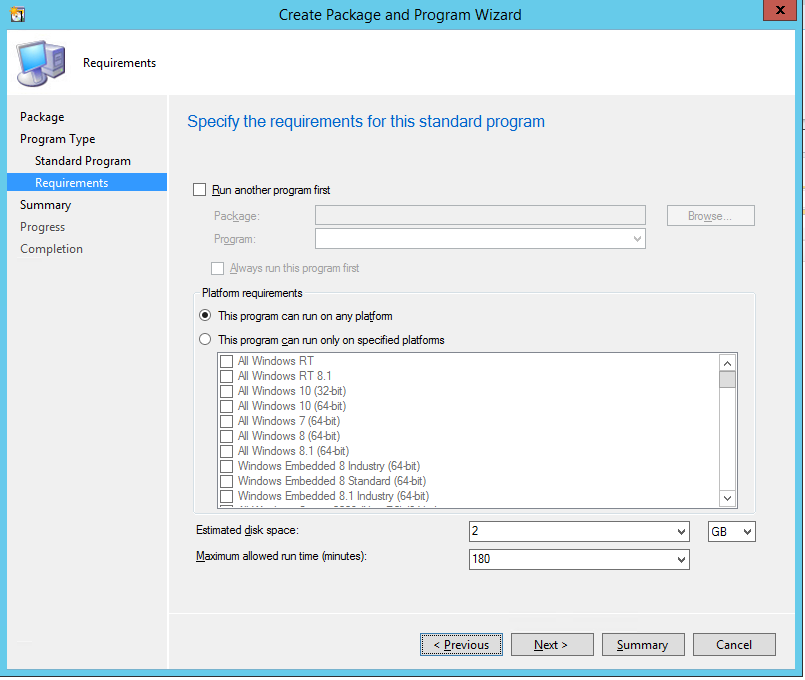 sccm packages 3